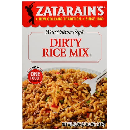 Zatarain`s Dirty Rice Mix, 8 x 40 oz Case - Front/center packaged product image
