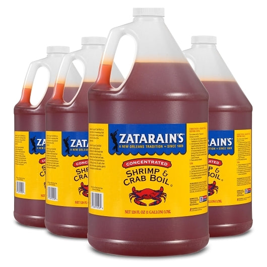 Zatarain`s Concentrated Liquid New Orleans Style Crawfish, Shrimp And Crab Boil, 4 x 1 GA Case - Front/center packaged product image