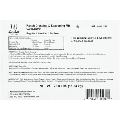 Foothill Farms Gluten Free Shelf Stable Ranch Mix Dressing Mix, 1 x 25 lb Case - DOT product image 5