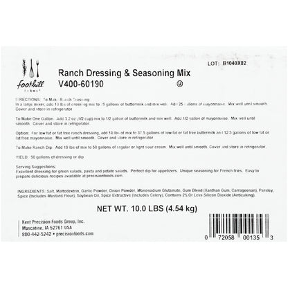 Foothill Farms Gluten Free Ranch Shelf Stable Mix Dressing Bulk, 1 x 10 lb Case - DOT product image 4