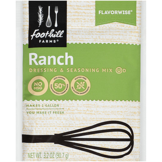 Foothill Farms Gluten Free No Msg Low Sodium Ranch Mix Dressing Mix, 18 x 3.2 oz Case - Condiments & Sauces