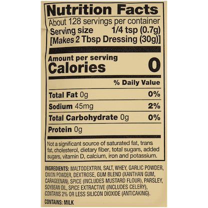 Foothill Farms Gluten Free No Msg Low Sodium Ranch Mix Dressing Mix, 18 x 3.2 oz Case - DOT product image 7