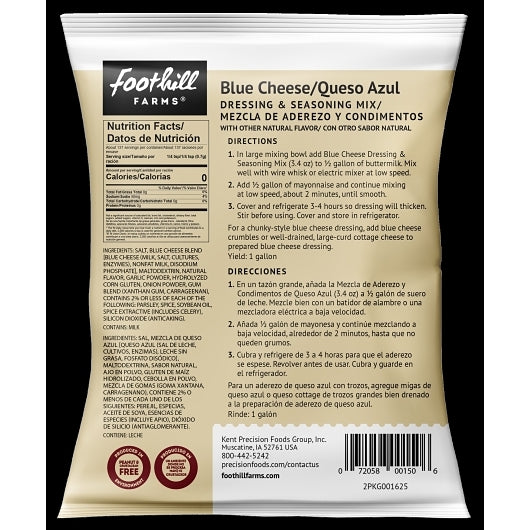 Foothill Farms Gluten Free Blue Cheese Mix Dressing Mix, 18 x 3.4 oz Case - DOT product image 7