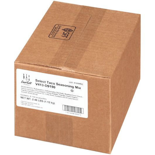Foothill Farms Select Reduced Sodium No Msg Taco Seasoning Mix, 6 x 6.6 oz Case - DOT product image 3