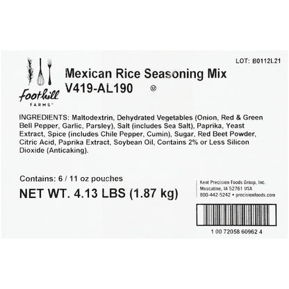 Foothill Farms Low Sodium Add Water Gluten Free No Msg Mexican Rice Seasoning Mix, 6 x 11 oz Case - DOT product image 6