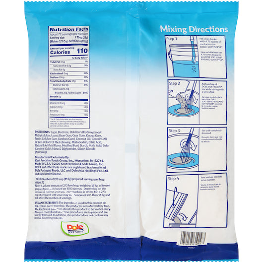 Dole Pineapple Soft Serve Mix, 4 x 4.4 lb Case - DOT product image 6