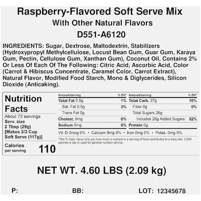 Dole Lactose-Free Raspberry Soft Serve Mix, 4 x 4.6 lb Case - DOT product image 6