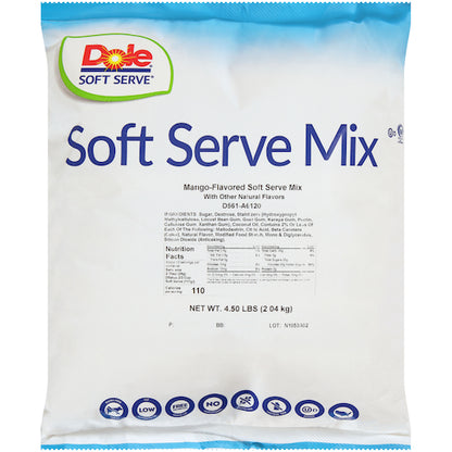 Dole Mango Soft Serve Mix, 4 x 4.5 lb Case - Bakery & Desserts