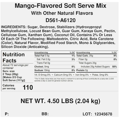 Dole Mango Soft Serve Mix, 4 x 4.5 lb Case - DOT product image 7