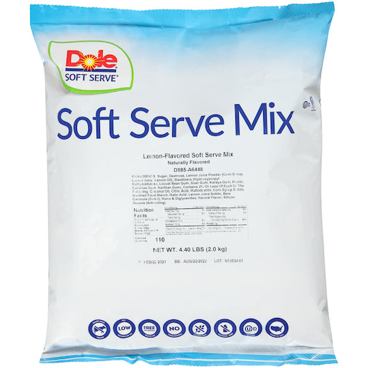 Dole Naturally Flavored Lemon Soft Serve Mix, 4 x 4.4 lb Case - Bakery & Desserts