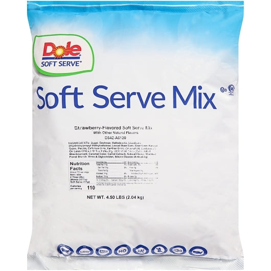 Dole Strawberry Soft Serve Mix, 4 x 4.5 lb Case - Bakery & Desserts