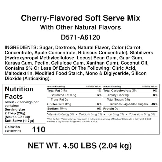Dole Cherry Soft Serve Mix, 4 x 4.5 lb Case - DOT product image 7