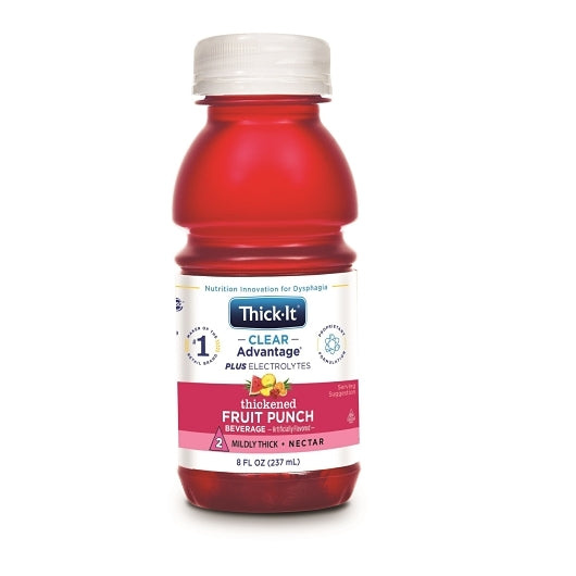 Thick It Clear Advantage Fruit Punch Flavored Mildly Thick, 24 x 8 fl oz Case - Thickened Beverages