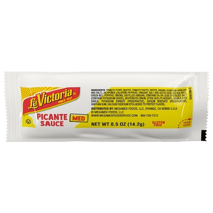 La Victoria Sauce Medium Picante Single Serve Packets, 200 x 0.5 oz Case - Condiments & Sauces