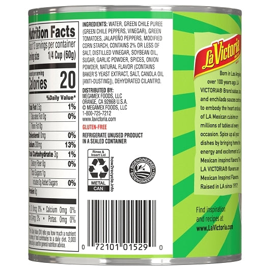 La Victoria Enchilada Green Sauce, 12 x 28 oz Case - DOT product image 7