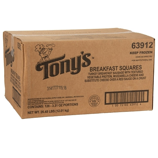 Tonys Turkey Breakfast Sausage and Cheese Blend Breakfast Squares, 1 x 128 each Case - DOT product image 4