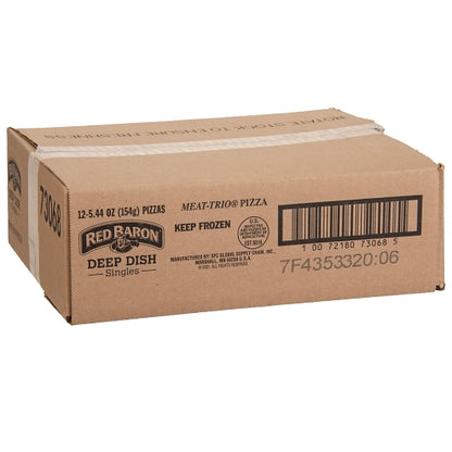 Red Baron 5 Inch Deep Dish Singles Meat Trio Pizza, 12 x 5.44 oz Case - DOT product image 5