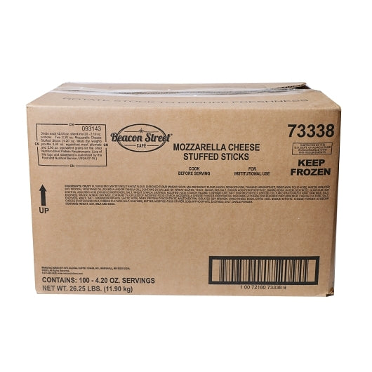 Beacon Street Cafe WHOLE GRAIN Cheese Stuffed Breadsticks, 1 x 200 each Case - GS1 closed shipping case image