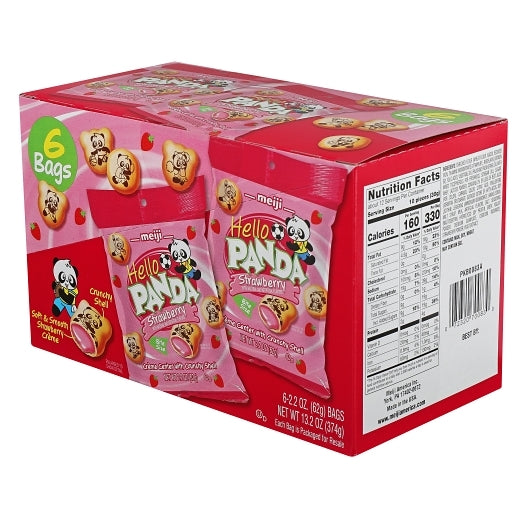 Hello Panda Strawberry Creme Filled Bite Size Cookie, 4 x 6 x 2.2 oz Case - Bakery & Desserts