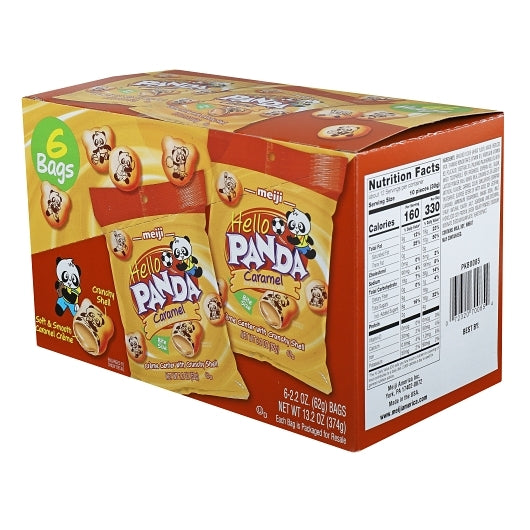 Hello Panda Caramel Creme Filled Bite Size Cookie, 4 x 6 x 2.2 oz Case - Bakery & Desserts