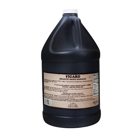 Figaro Mesquite Liquid Smoke and Marinade Sauce Bulk, 4 x 128 fl oz Case - Condiments & Sauces