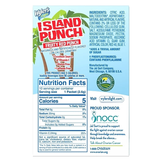 Wylers Light Island Punch Fruity Red Punch Drink Mix Singles To Go, 12 x 10 ct Case - DOT product image 8