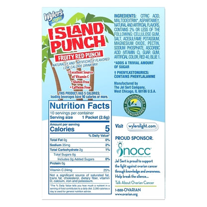 Wylers Light Island Punch Fruity Red Punch Drink Mix Singles To Go, 12 x 10 ct Case - DOT product image 8