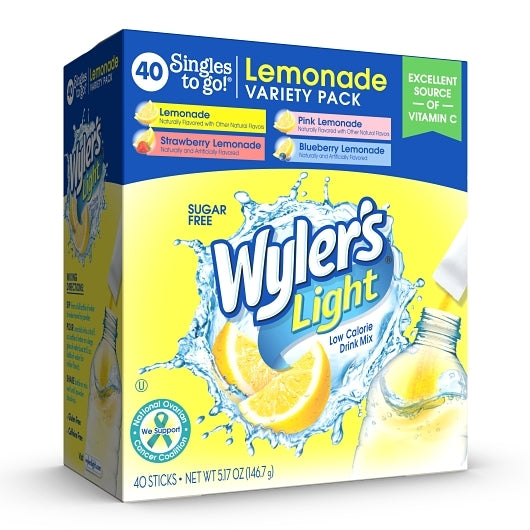 Wyler's Singles To Go Sugar Free Powdered Soft Drink Mix, 4 x 5.17 oz Case - Beverages