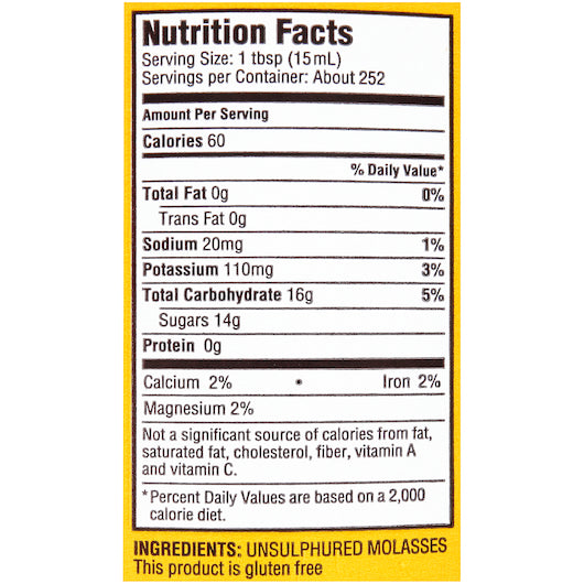 Grandma Unsulphered Baking Unsulphured Molasses Bulk, 4 x 1 GA Case - DOT product image 8
