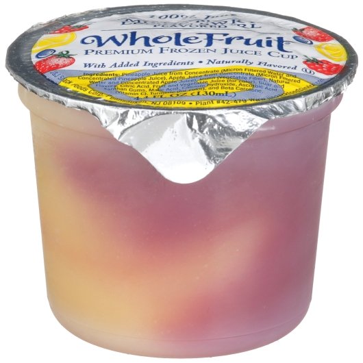 Whole Fruit 100% Juice Mixed Berry & Lemon Swirl Premium Frozen Cup, 96 x 4 oz Case - Frozen Fruit
