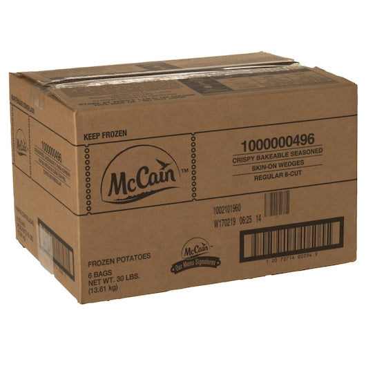 Mccain Crispy Bakeable Seasoned Skin On Regular Wedge Cut French Fries, 6 x 30 lb Case - DOT product image 5