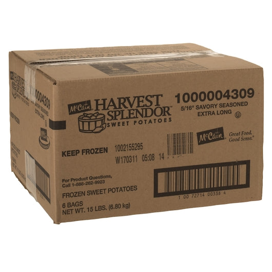 Mccain Harvest Splendor Savory Seasoned Extra Long Sweet Potato Fries, 6 x 6 x 15 lb Case - DOT product image 3