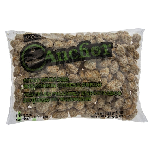 Anchor Spicy Breaded Wisconsin Cheese Curds, 2 x 5 lb Case - Cheese & Dairy