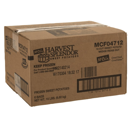 Mccain Harvest Splendor Ridge Cut Sweet Potato Wedge, 6 x 6 x 15 lb Case - DOT product image 3
