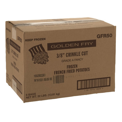 McCain Golden Crinkle 3/8" Grade A Fancy Crinkle Cut French Fries, 6 x 6 x 30 lb Case - DOT product image 3