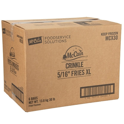 Mccain 5/16" Thin Crinkle Cut French Fries, 6 x 6 x 30 lb Case - DOT product image 3