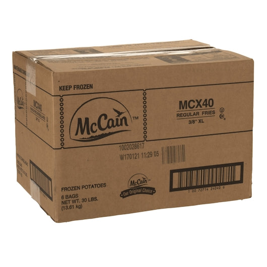 Mccain 3/8" Extra Long Regular French Fries, 6 x 6 x 30 lb Case - DOT product image 3