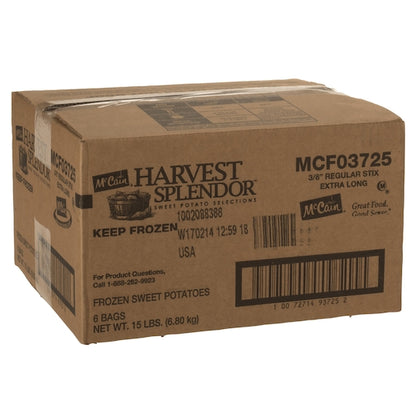 Mccain Harvest Splendor Regular Stix Extra Long Sweet Potato Fries, 6 x 6 x 15 lb Case - DOT product image 4