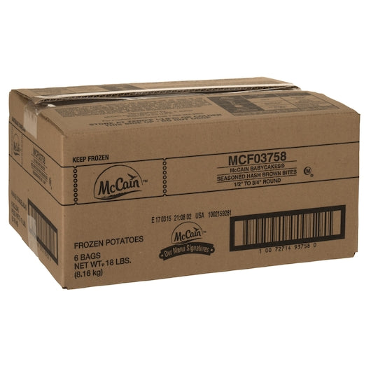 Mccain Babycakes Seasoned 1/2" to 3/4" Round Hash Brown Bites, 6 x 6 x 18 lb Case - DOT product image 5