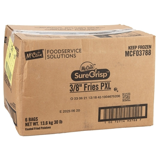 Mccain 3/8" Surecrisp Flavorlasts Premium Extra Long Regular Fries, 6 x 6 x 30 lb Case - DOT product image 3