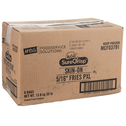 Mccain 5/16" Premium Extra Long Skin On Thin French Fries, 6 x 6 x 30 lb Case - DOT product image 3