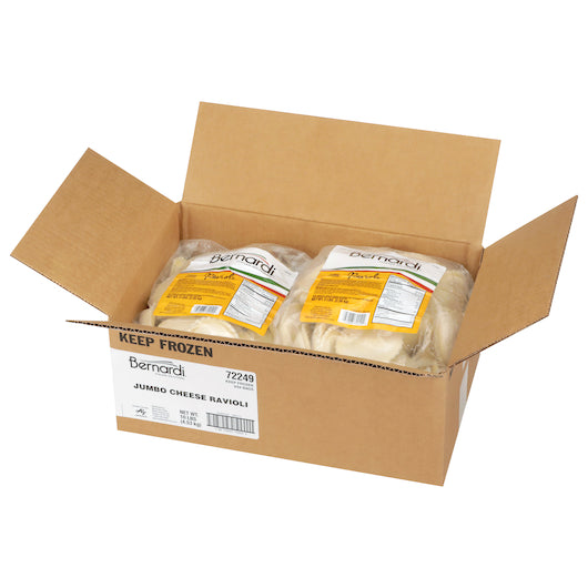 Bernardi Jumbo Round Cheese Ravioli, 2 x 5 lb Case - GS1 open-case image