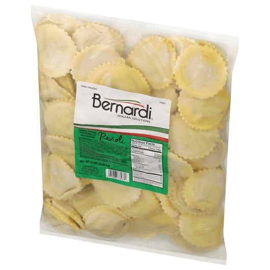 Bernardi Jumbo Round Portobello Mushroom Ravioli, 2 x 5 lb Case - GS1 inner-pack image