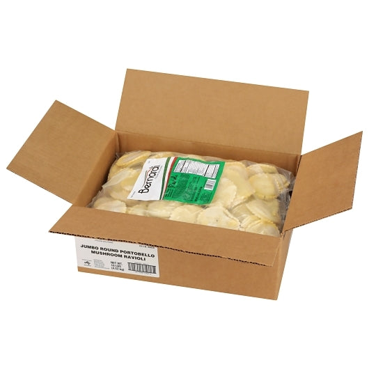 Bernardi Jumbo Round Portobello Mushroom Ravioli, 2 x 5 lb Case - GS1 open-case image