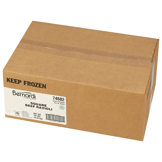 Bernardi Square Beef Ravioli, 2 x 5 lb Case - GS1 closed shipping case image