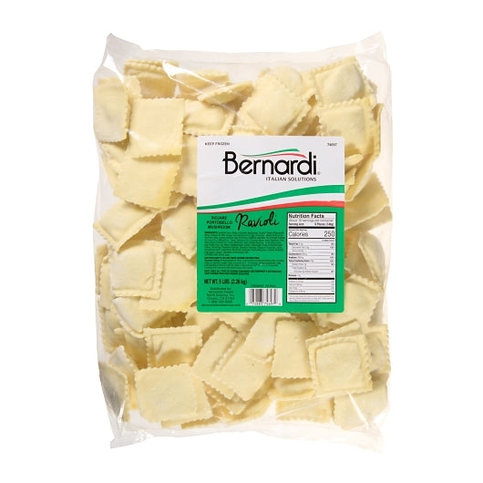 Bernardi Square Portabella Mushroom Ravioli, 2 x 5 lb Case - Prepared Foods