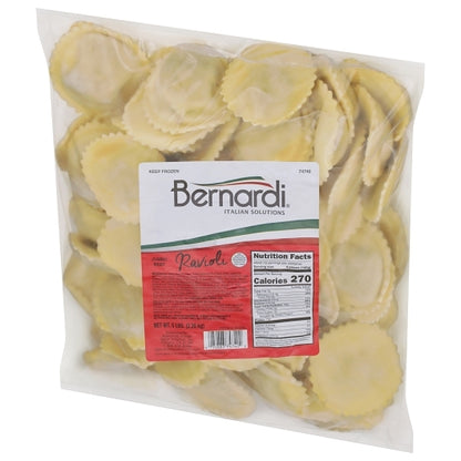 Bernardi Jumbo Round Beef Ravioli, 2 x 5 lb Case - GS1 inner-pack image
