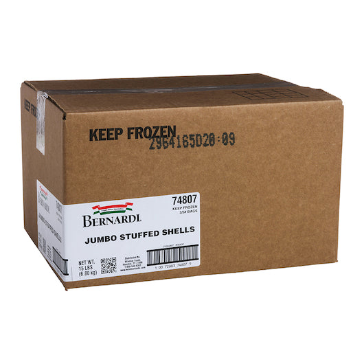 Bernardi Jumbo Stuffed Shells, 3 x 5 lb Case - GS1 closed shipping case image