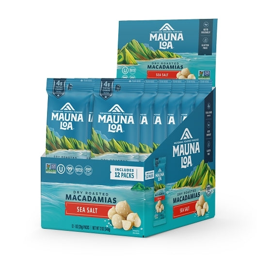 Mauna Loa Hawaiian Sea Salt Macadamia Nuts Single Serve Bag, 144 x 12 x 1 oz Case - Nuts & Seeds