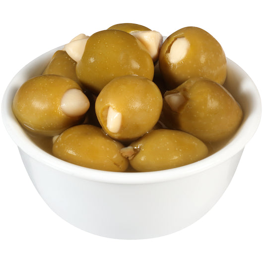 Pearls Garlic Stuffed Queen Olives Jar, 6 x 7 oz Case - Condiments & Sauces